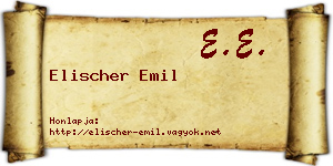 Elischer Emil névjegykártya